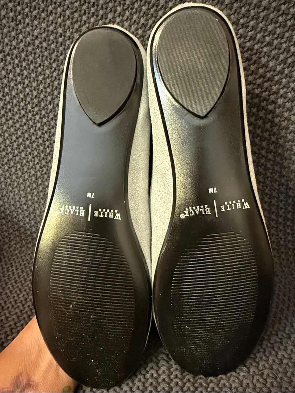 White House Black Market Silver Jeweled Ballet Flats